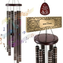 VEVOR Wind Chimes for Outside, 42",Deep Tone Wind Chimes with 6 Tubes, Unique Large Memorial Wind Chimes for Anniversary, Amazing Outdoor Decor for Your Patio, Porch, Garden and Backyard, Dark Brown