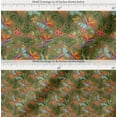 thumbnail image 2 of Soimoi Cotton Voile Fabric Tropical Leaves,Plumeria & Heliconia Floral Print Sewing Fabric Yard 42 Inch Wide, 2 of 7