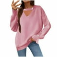 thumbnail image 2 of WXLWZYWL Womens Sweaters Winter Solid Sweater Tops for Women Casual Cozy Crewneck Sweaters Trendy Comfortable Long Sleeve Blouses, 2 of 6