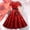 Red, variant on Women's Casual Tennis Dress Highlighted Women's 1950s Short Sleeve Evening Party Dress for Valentine's Day Charm Prom and Celebrations Pink M