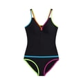thumbnail image 5 of IYYVV Womens Two Piece Tankini Swimsuits Modest Tummy Control Swim Suits 2026 Neon Full Coverage Bathing Suit Black 2XL, 5 of 5