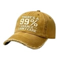thumbnail image 2 of VLOOCKLW Baseball Cap “There’s A 99% Chance I Don’t Care” Funny Letter Design Adjustable Dad Hat Vintage Distressed Casual Daily Sun Hat, 2 of 6