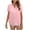 Pink, variant on Uaswgudfs ​Casual Women Blouses: Button-Front V-Neck Summer Tops with Lightweight Breathable Cotton Blend & Trendy Short Sleeve