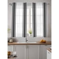 thumbnail image 2 of Black Striped Curtains 45 Inch Length,Sheer Curtains for Bedroom Living Room Window Modern White Striped Abstract Art Aesthetics Rod Pocket Drapes Kitchen Curtains Small Half Window 42"x45" 2 Panels, 2 of 6