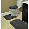 thumbnail image 3 of Garland Rug Serendipity Washable Nylon Bath Rug Set, 3 Piece Set (21"x34" Bath Rug, Contour Rug, & Toilet Lid) Dark Gray, 3 of 7