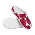 thumbnail image 3 of Rateoe Tulips Flowers Print Women's Men's Cotton Knit Slippers Lightweight Memory Foam Indoor House Shoes with Anti-Skid Sole-35/36, 3 of 7