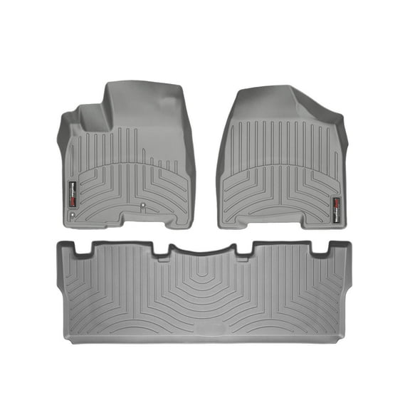 WeatherTech Custom Fit FloorLiners compatible with 2004-2010 Toyota Sienna - 1st & 2nd Row, Grey