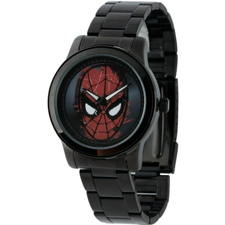Marvel Spider-Man Men's Casual Alloy Watch, Black Bracelet