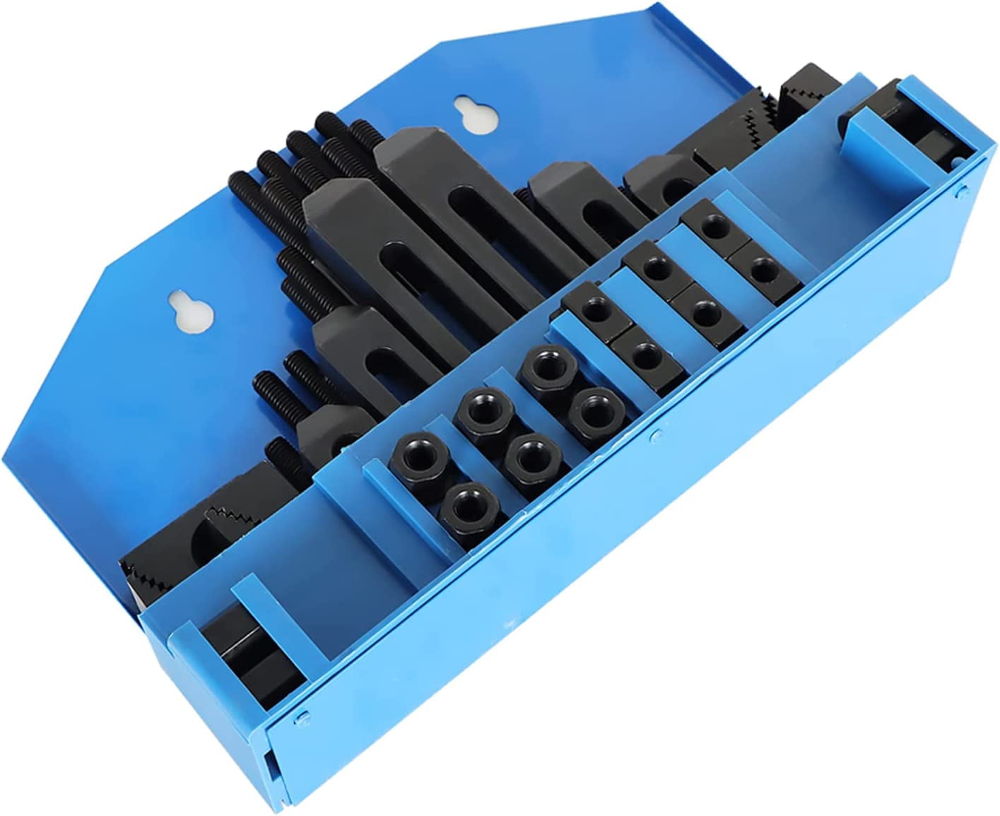 SEBLAFF 58 Pc 1/2 Inch T-Slot Hold Down Clamp Clamping Kit Mill Machinist Set Replacement for Bridgeport Milling Machine with Plastic Storage Box (3/8-16)