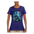 thumbnail image 2 of Great White Shark Species in Ocean | Womens Fishing Graphic T-Shirt, Purple, 2XL, 2 of 3