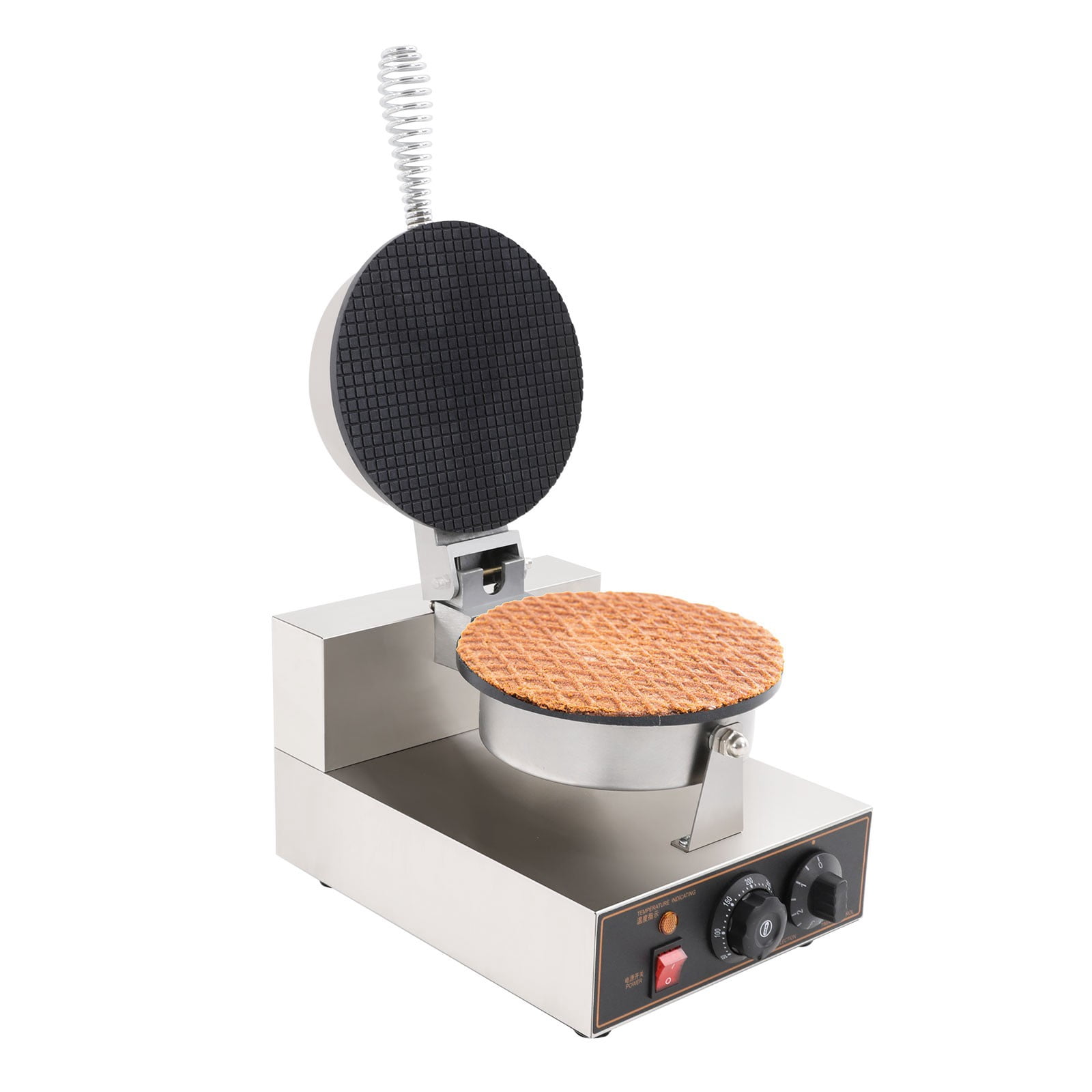 1 PCS Silver Commercial Ice Cream Cone Machine, Waffle Cone Maker, 201 Stainless Steel Electric Egg Roll Mold Ice Cream Cone Maker for Home Restaurant Use, 1200W