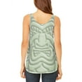 thumbnail image 2 of Tiki God Green Face Luau Juniors Flowy Side Slit Tank Top Multi LG, 2 of 2