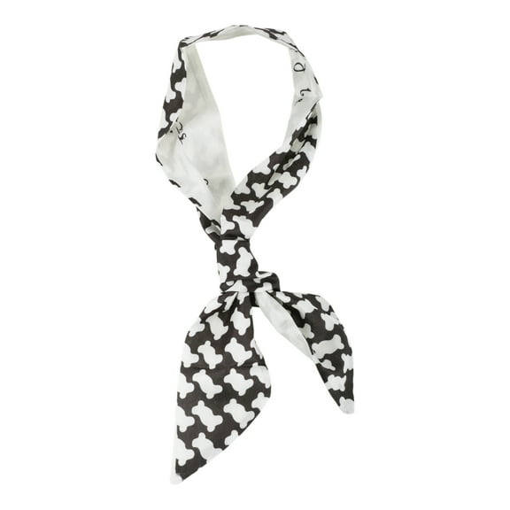 Unique Bargains 1 Pc Headband Irregular Geometric Long Ribbon Hairband for Women Black White