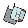 thumbnail image 2 of Carolines Treasures CJ1003-HPTHD Letter H Initial Monogram - Blue Stripes Pair of Pot Holders, 7.5HX7.5W, multicolor, 2 of 2