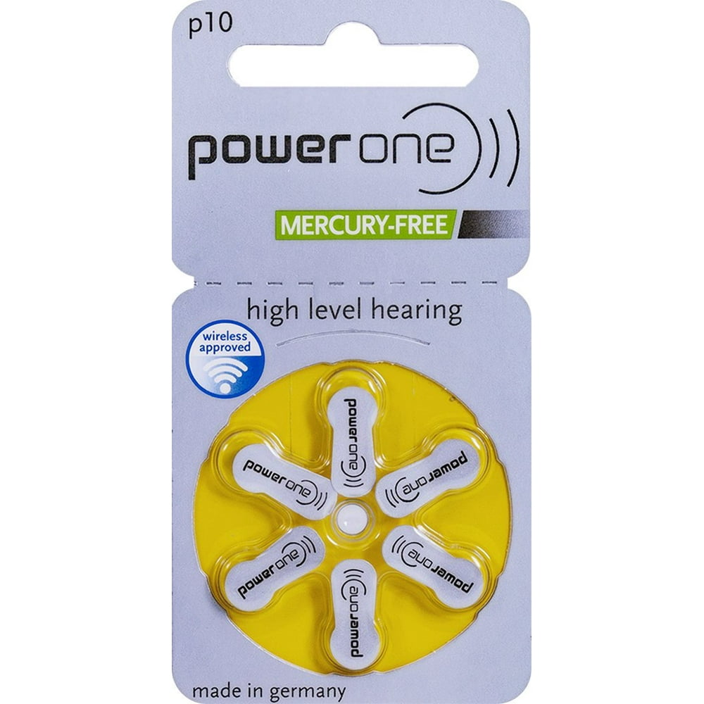 Power One Hearing Aid Battery Size 10 Pack Of 60 Batteries Walmart