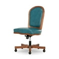 thumbnail image 6 of The Pioneer Woman Harper Wood Trim Office Chair, Turquoise Faux Leather, 6 of 11