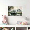 thumbnail image 3 of Farmhouse Country Wall Art, Vintage Barn Picture Canvas Wall Art, Old Truck Canvas Prints, Sunset in The Countryside Landscape Canvas Painting for Farmhouse Living Room Wall Decor 12x18 Inches, 3 of 6