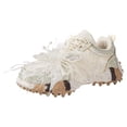 thumbnail image 5 of Women's Chunky Sneakers Breathable Lace up Platform Beading Flower Walking Sneakers Non Slip Running Fashion Casual Shoes White Size 6.5, 5 of 5