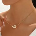 thumbnail image 2 of Sunyuer Interlocking Butterfly Ring Pendant Necklace, 18K Gold Plated Chain, Dainty Love Design, 2 of 6