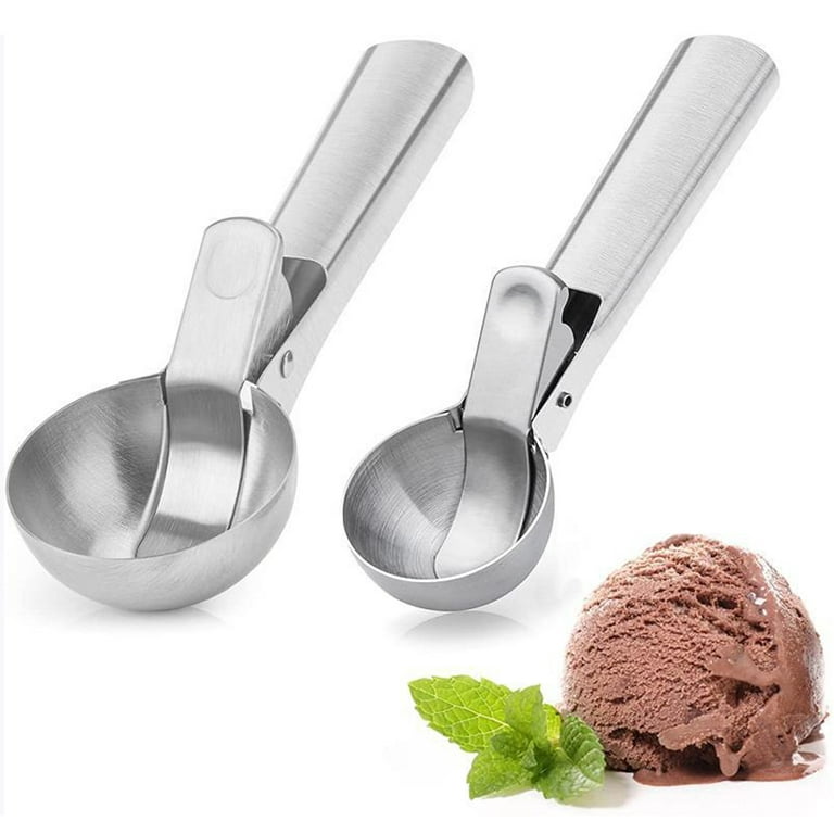 Ice Cream Scoop Set, 2 Pcs Portable Stainless Steel Ice Cream