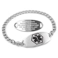 thumbnail image 1 of MedicEngraved Stainless Steel Custom Medical Alert Bracelet - 5mm Curb Link, 1 of 8