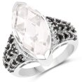 thumbnail image 1 of 8.75 Carat Genuine Crystal Quartz & Black Spinel .925 Sterling Silver Ring QJ Model, 1 of 3