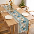 thumbnail image 6 of Teal Blue Brown Beach Coastal Cotton Linen Table Runner for Dining Kitchen, Nautical Shell Starfish Coral Summer Wedding Outdoor Party Tablerunners, Dresser Scarf Tablecloth Runners 13x70 Inches, 6 of 9