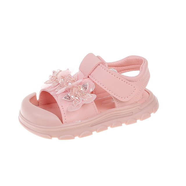 MIASHUI Sandales pour Filles Tout-Petits Fleur Chaussures de Plage Extérieur Décontracté, Rose, 4-4,5 Ans