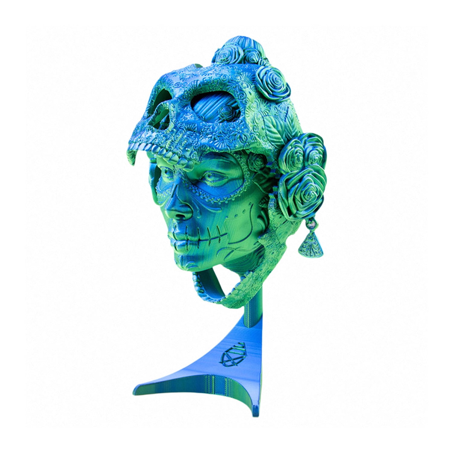 CC3D Silk Dual Color PLA Filament Blue/Green PLA Filament 1.75mm 1KG 3D Printer Filament 2 Colors Coextrusion Filament PLA Shiny Metallic Filament 3D Printing Material Blue Green PLA 2 in 1 Bicolor