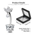 thumbnail image 2 of Dosaele Belly Button Ring Heart Belly Rings Shiny CZ Belly Button Jewelry, 2 of 4