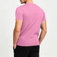 thumbnail image 3 of LIaqionyy Workout Shirt for Mens Casual Loose Short Sleeve Summer Solid Color Comfortable Lightweight Tops, 3 of 7