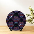 thumbnail image 6 of Picia Paisley And Owls Pattern Bone China Decorative Plate – Wall Decor with Stand and Adhesive, Elegant Ornament for Living Room, Office, or Entryway-6in, 6 of 6