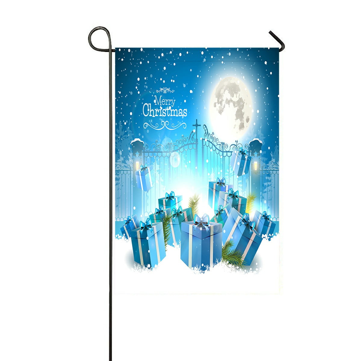 Eczjnt Christmas Gifts Snow Open Gate Outdoor Flag Home Party Garden Decor 12x18 Inch Walmart Com Walmart Com