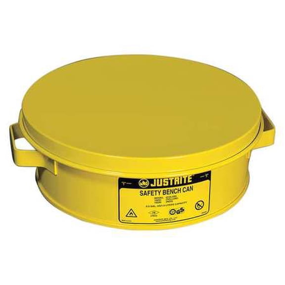 Bench Can,2 Qt.,Steel,Yellow