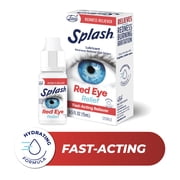 (2 pack) Splash Redness Reliever Drops for Fast-Acting Whiter Eyes, Hydrating Formula, Daily Use 0.5 Fl Oz