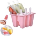 thumbnail image 1 of Moldes de paletas reutilizables de 6 orificios, con mango de silicona Moldes para helados Máquina para hacer paletas de hielo de fácil liberación MFZFUKR WMSS-307-3, 1 of 5