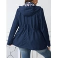 thumbnail image 2 of Giolshon Women's Plus Size Reversible Floral Print Hooded Casual Lightweight Windbreaker Outerwear, 2 of 4