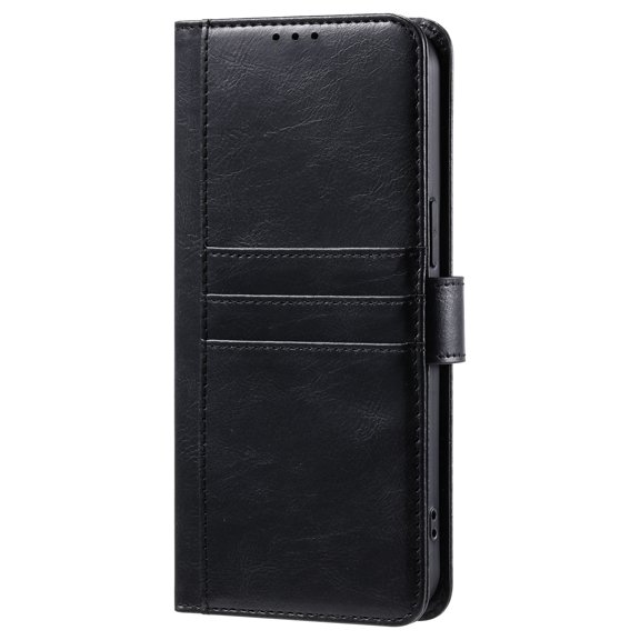 For iPhone 16e Wallet Phone Case, PU Leather Flip Folio with [Shockproof TPU Inner Case], Kickstand Card Slots Anti-fall Slim Strong Magnetic Closure Cover for iPhone 16e,Black