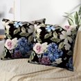 thumbnail image 4 of LALILO Throw Pillow Covers Water Color With Flowers Rose Iris And Cushion Cover 18" x 18", 2 Pack, 4 of 6