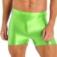 thumbnail image 1 of MSemis Men's Swim Trunks Elastic Nylon Underwear High Waist Swim Shorts Swimming Trunk Fluorescent Green L, 1 of 5