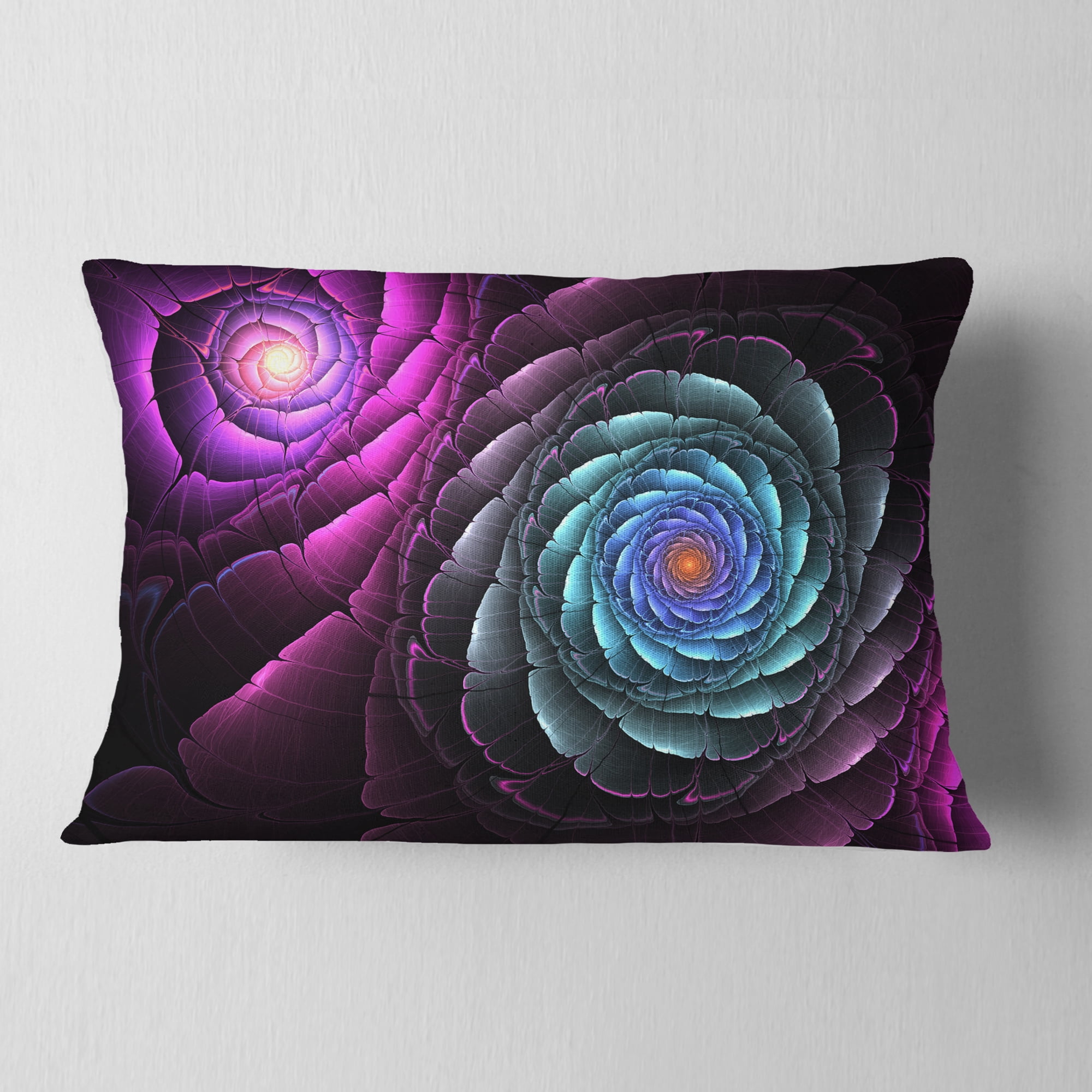 Designart 12" x 20" Purple Polyester Throw Pillow