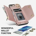 thumbnail image 4 of Phone Case for iPhone 7plus 8plus 7/8 Plus Wallet Cover with Screen Protector Ring Stand Card Holder Crossbody Strap Lanyard Leather Cell i Phone7s 7s + 7+ 8s 8+ Phones8 7p 8p Women Girl Men Rose gold, 4 of 13