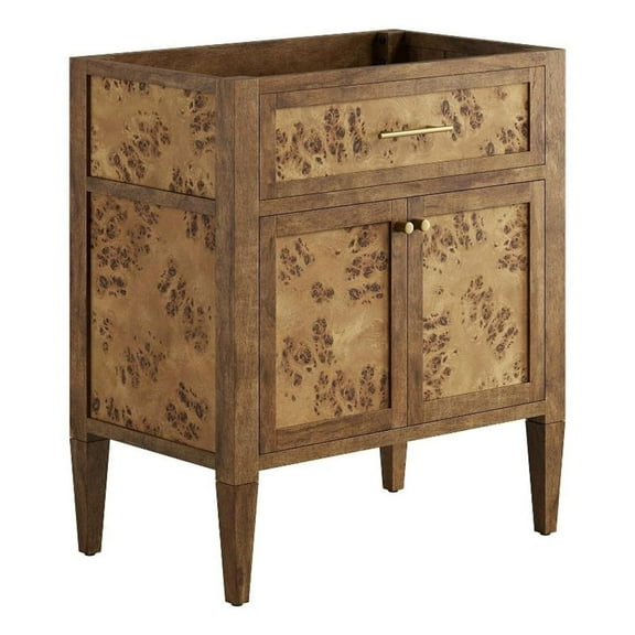 Modway Elysian 30" Modern Wood Bathroom Vanity Cabinet in Brown
