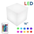 thumbnail image 2 of Novelty Lights 16 Inch RGB Cube Rechargeable Night Light, Waterproof Mood Lighting with Remote Control, Color-Changing Glow Cube for Indoor/Outdoor Use, 2 of 11