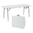 thumbnail image 1 of Pemberly Row Table Pliante en Deux 30x72 Pouces en Plastique Robuste, Gris Moucheté, 1 of 8