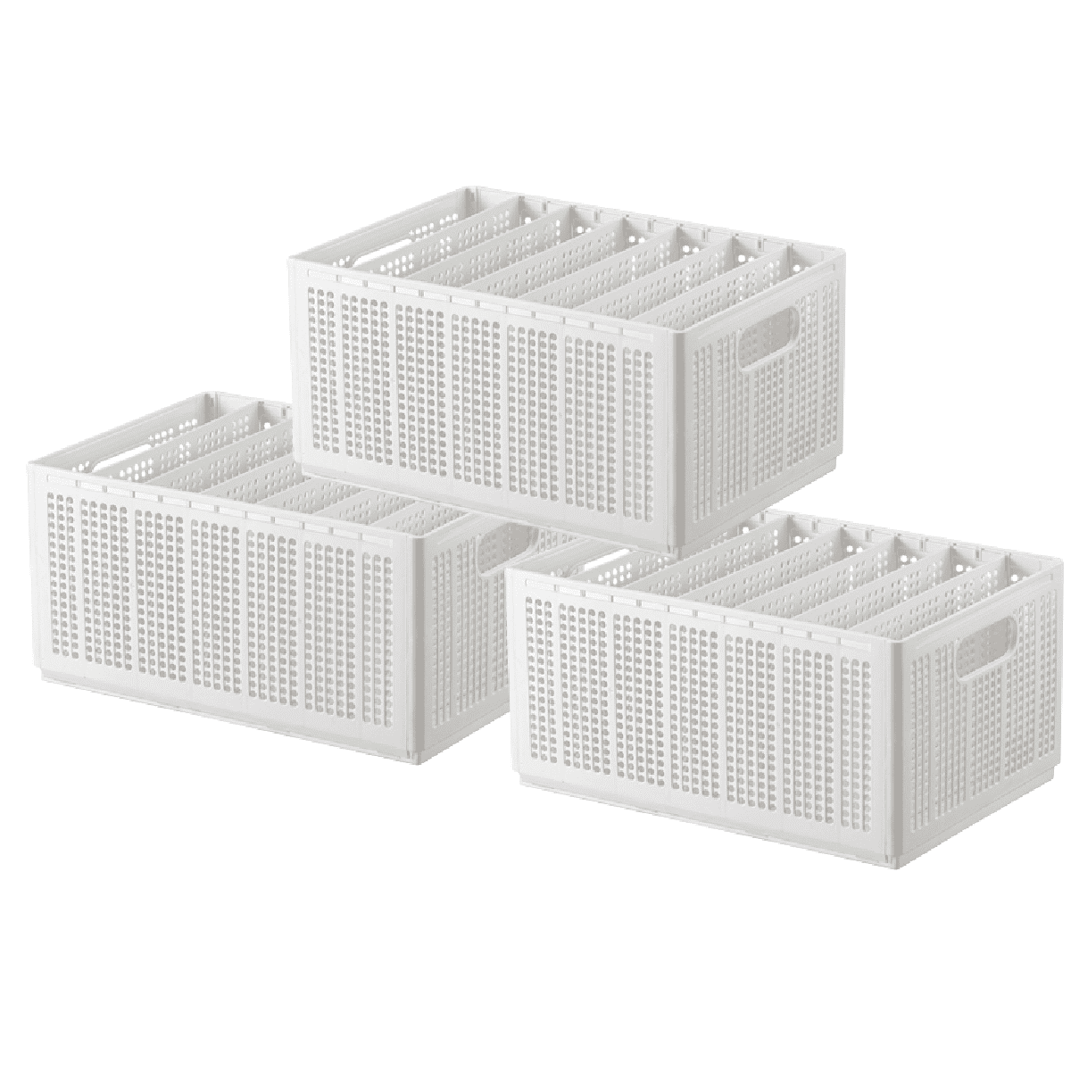 TRIANU 3 Pcs Wardrobe Closet Organizer and Storage, 7 Grids Foldable