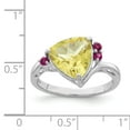 thumbnail image 4 of Sterling Silver Rhodium Lemon Quartz & Rhodolite Garnet Ring QR2898LQ, 4 of 4