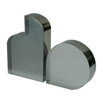 Sagebrook Home Glass, Set of 2 6" Contemporary Bookends, Smoke