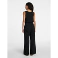 thumbnail image 3 of Time and Tru Women's Sleeveless Button Front Jumpsuit, Sizes XS-XXXL, 3 of 5