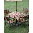 thumbnail image 3 of Outdoor Tablecloth with Umbrella Hole and Zipper, Christmas Tree Square Table Cloth 54x54 Inch Waterproof Tablecloth, Red Black Buffalo Plaid Xmas Elk Snowflake Picnic Table Cover for Patio Camping, 3 of 7